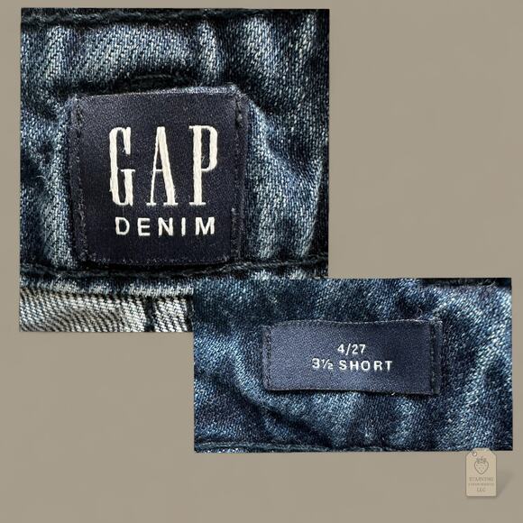 GAP Denim Shorts Womens 4/27 High Rise 3.5” Inseam Classic Blue - Picture 4 of 4